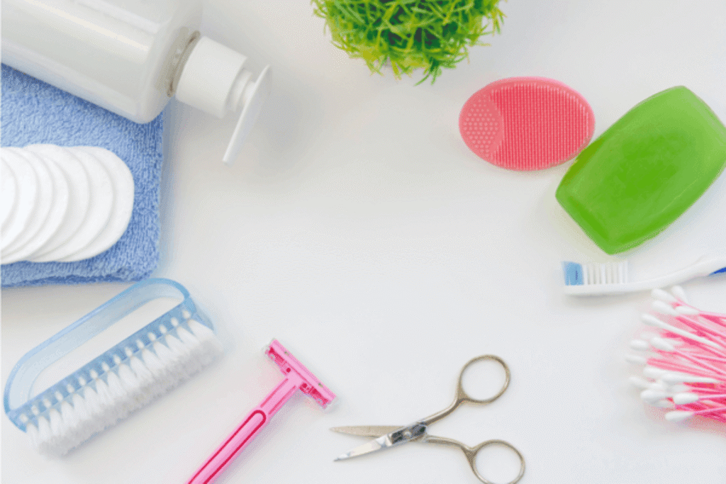 feminine hygiene products on a white background