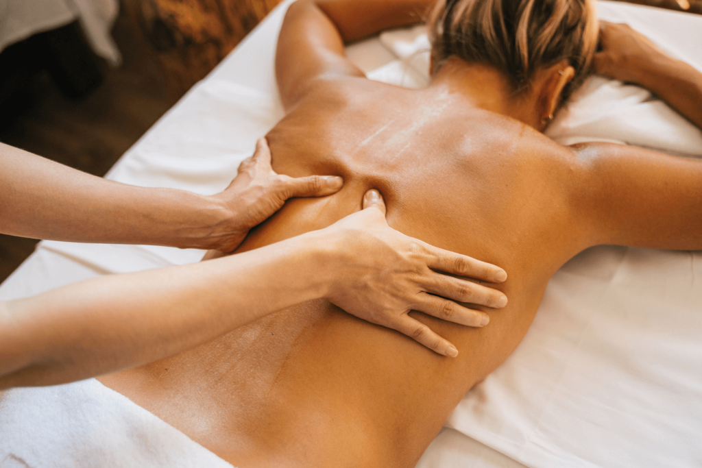 Woman receiving a spa massage